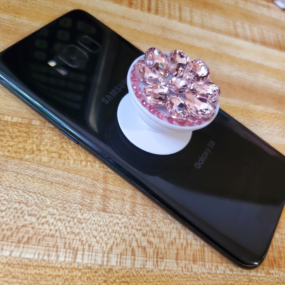 New cell phone accesories  bling  pop grips pink